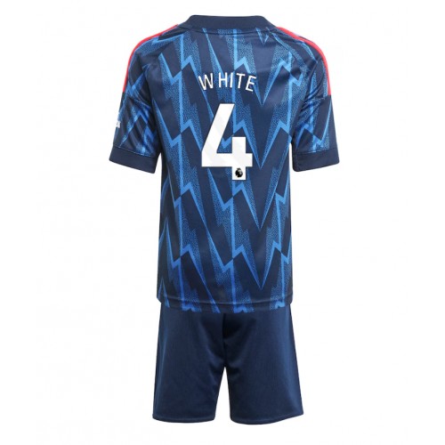 Stroje piłkarskie Arsenal Ben White #4 Koszulka Wyjazdowej dla dzieci 2025-26 Krótki Rękaw (+ szorty)